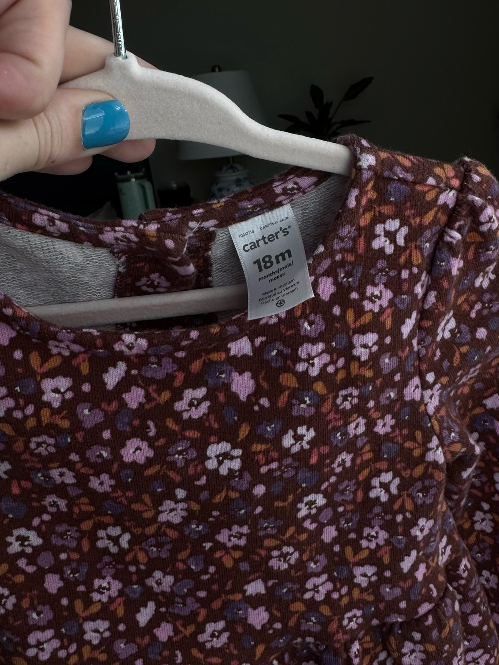 Carter's Brown Dress with Lilac & Rust Floral Print - Picture 4 of 4